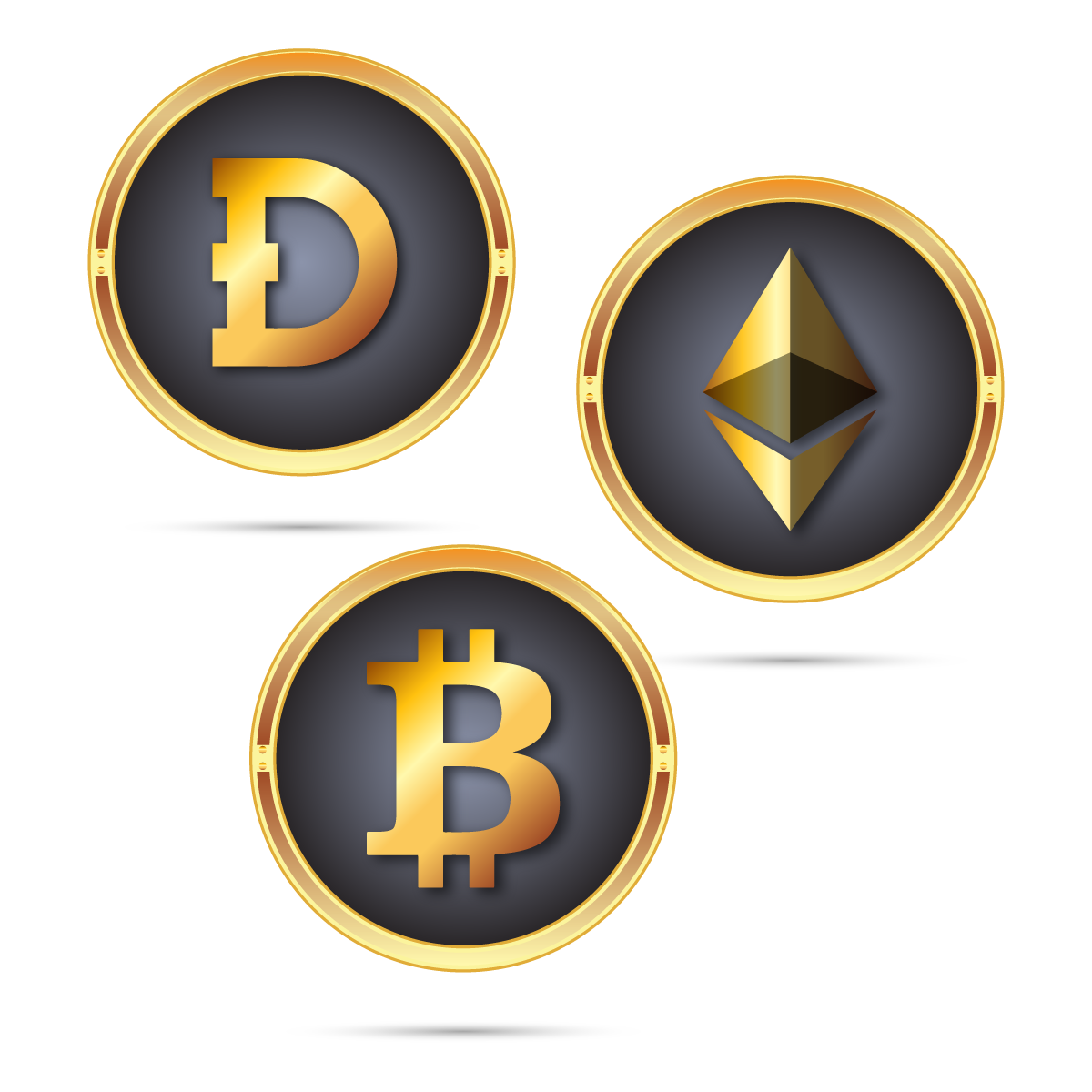 —Pngtree—bitcoin etherum dogecoin set_6271879